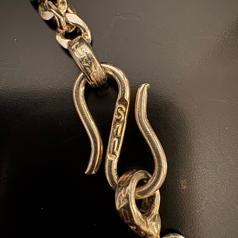 Silver Tone Figaro Chain Necklace - 18” - Picture 2 of 8